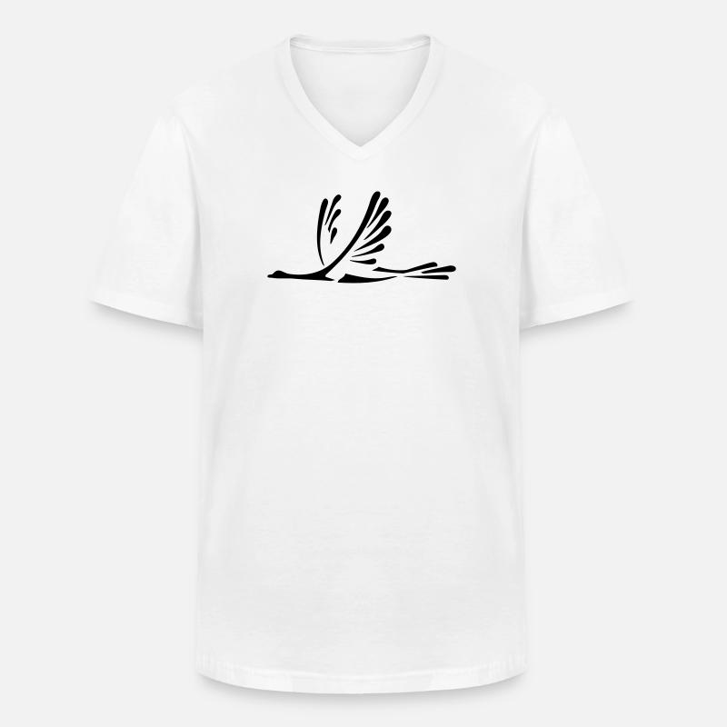 Vogel - Männer-T-Shirt mit V-Ausschnitt - Weiß