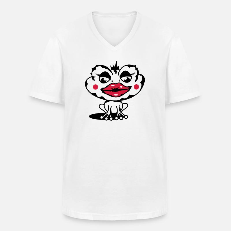 Eine Kröte mit dicker Lippe - Männer-T-Shirt mit V-Ausschnitt - Weiß