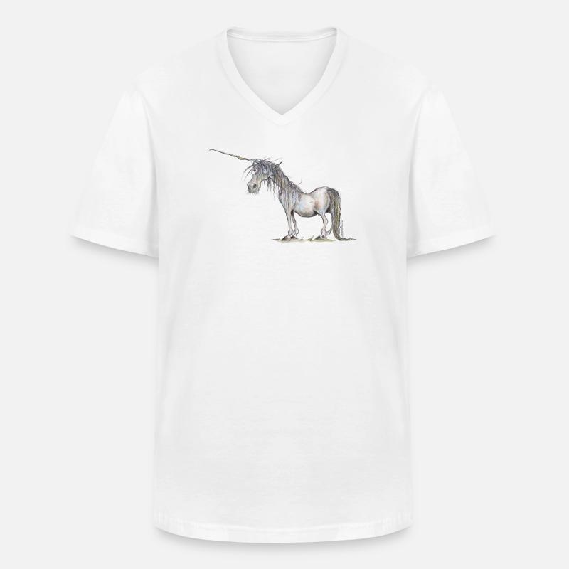 Das letzte Einhorn - Männer-T-Shirt mit V-Ausschnitt - Weiß
