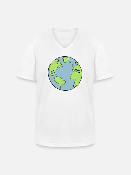 earth - Men's V-Neck T-Shirt - white