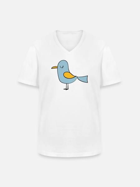 oiseau - T-shirt col V Homme - blanc