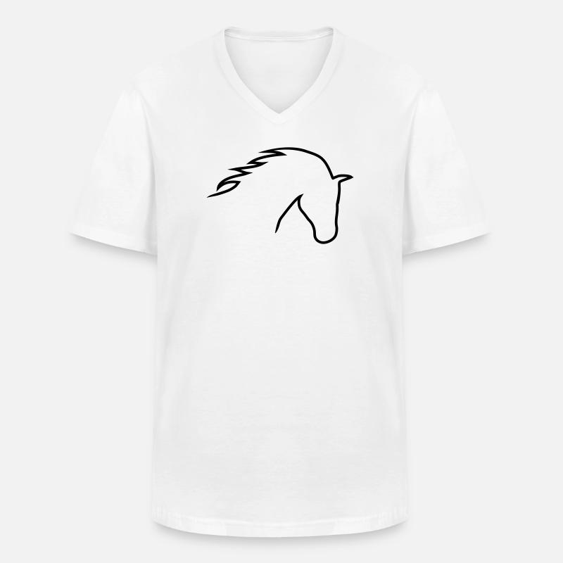 Pferdekopf - Männer-T-Shirt mit V-Ausschnitt - Weiß
