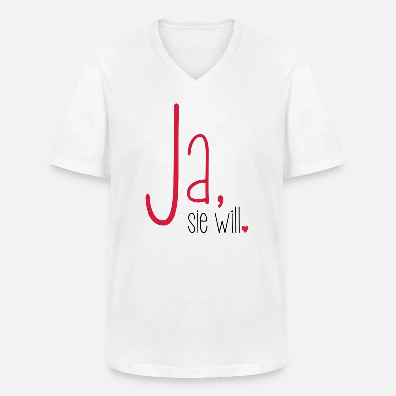 Ja sie will Junggesellin Junggesellenabschied - Männer-T-Shirt mit V-Ausschnitt - Weiß