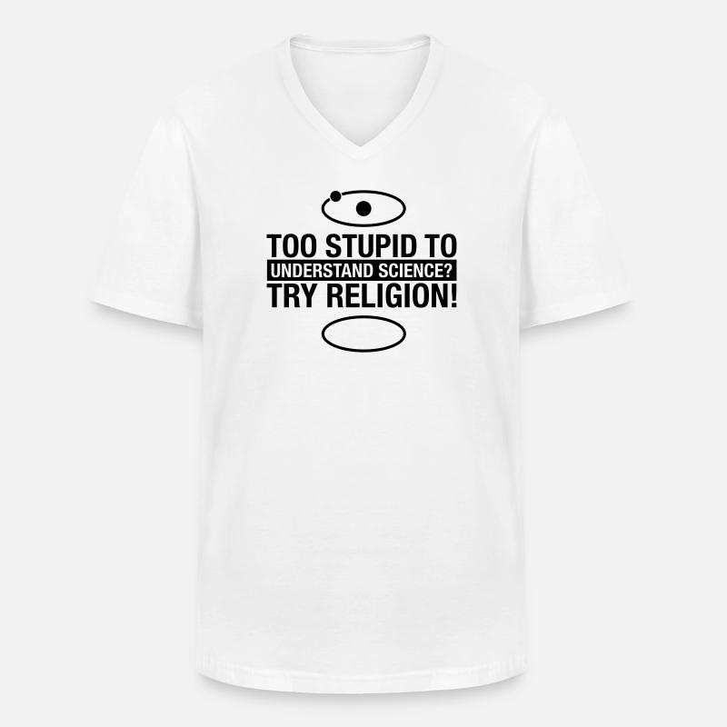science-religion - Männer-T-Shirt mit V-Ausschnitt - Weiß