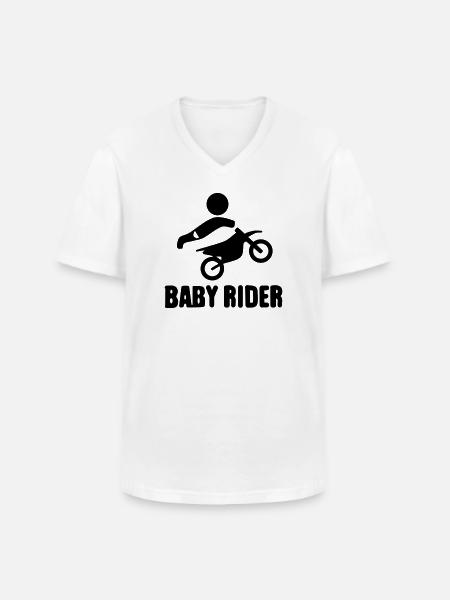 Baby Rider  - Männer-T-Shirt mit V-Ausschnitt - Weiß