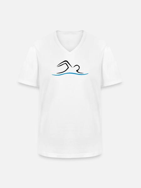 NAGE - T-shirt col V Homme - blanc