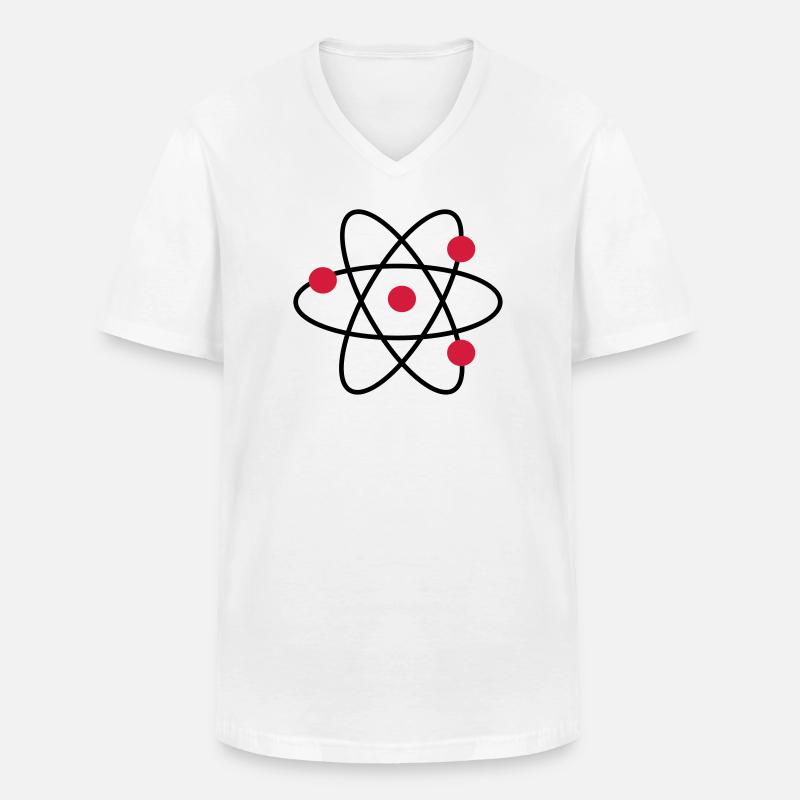 Atom - Männer-T-Shirt mit V-Ausschnitt - Weiß