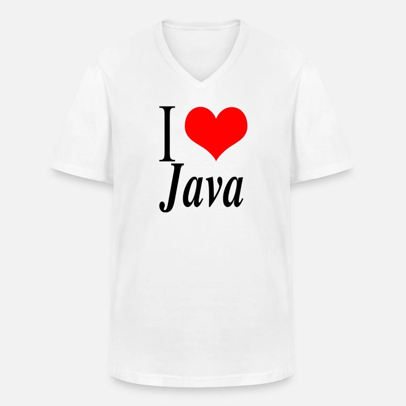 J'adore Java - T-shirt col V Homme - blanc
