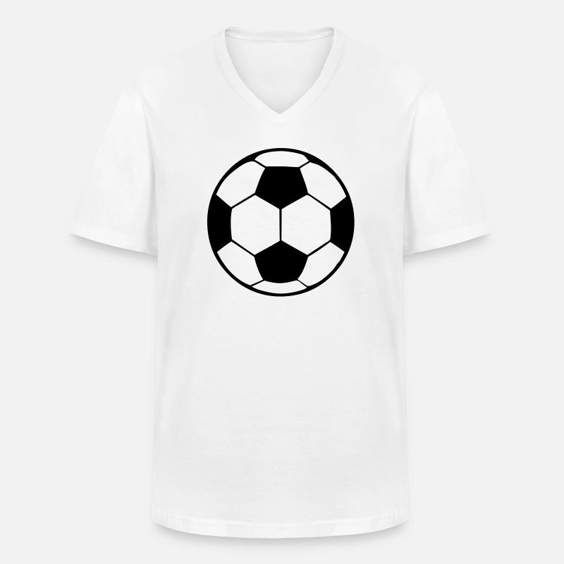 fussball - Männer-T-Shirt mit V-Ausschnitt - Weiß