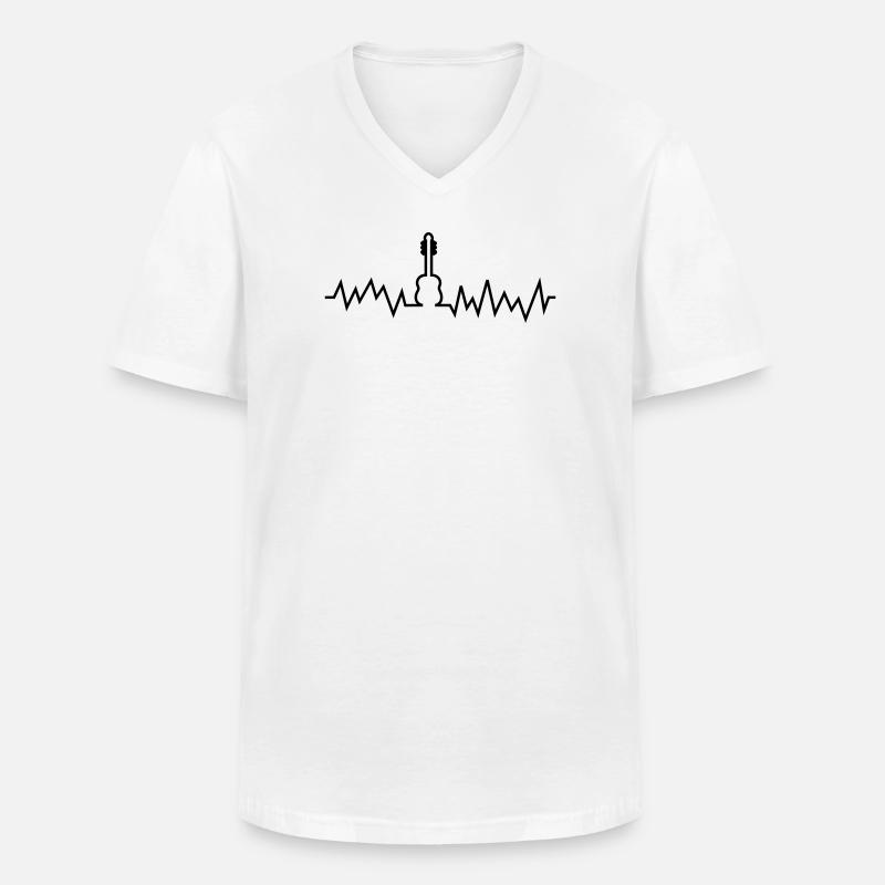 gitarre - Männer-T-Shirt mit V-Ausschnitt - Weiß
