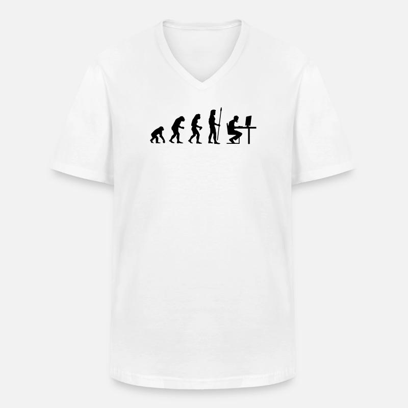 evolution_pc_gamer4 - Männer-T-Shirt mit V-Ausschnitt - Weiß