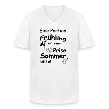Frühling & Sommer Sprüche, Geschenk, Fun - Männer-T-Shirt mit V-Ausschnitt - Weiß - Vorne - AI Model Male 185 light (185cm)