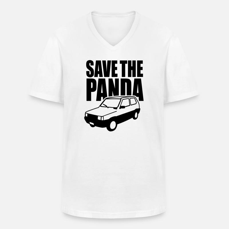 Save the panda - Männer-T-Shirt mit V-Ausschnitt - Weiß