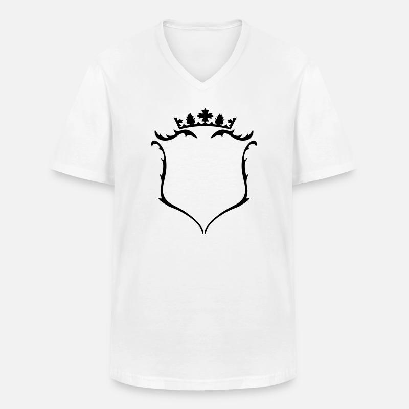 Wappen mit Krone - Männer-T-Shirt mit V-Ausschnitt - Weiß