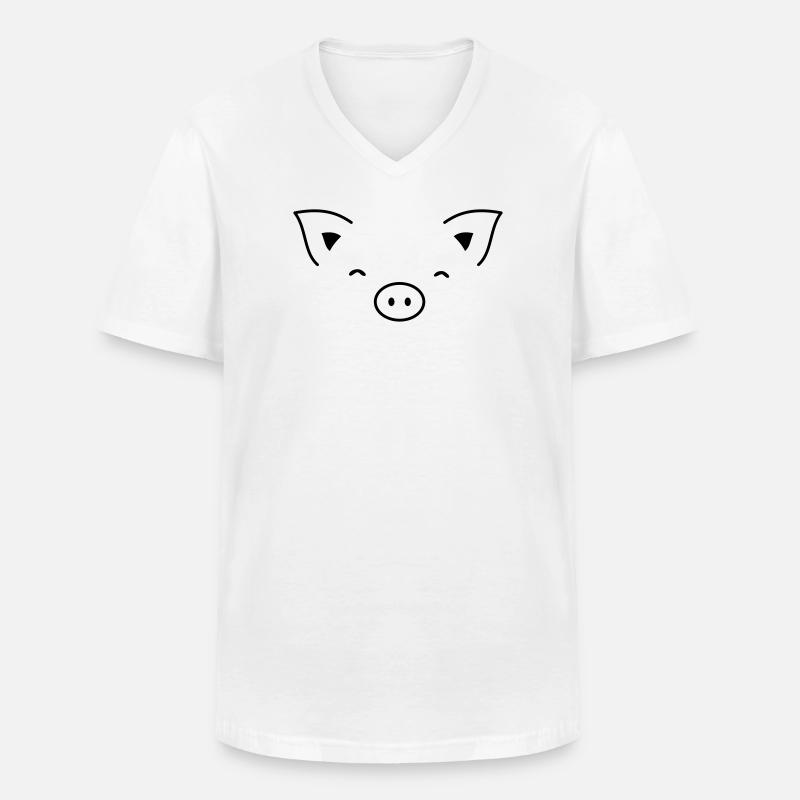Pig piglet sow - Men's V-Neck T-Shirt - white