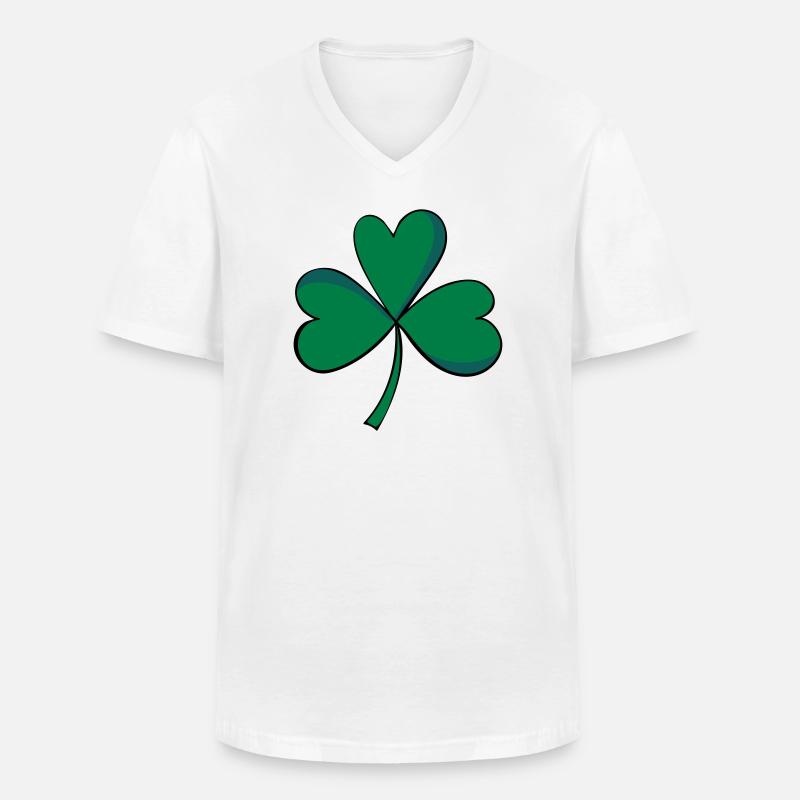 clover - Männer-T-Shirt mit V-Ausschnitt - Weiß