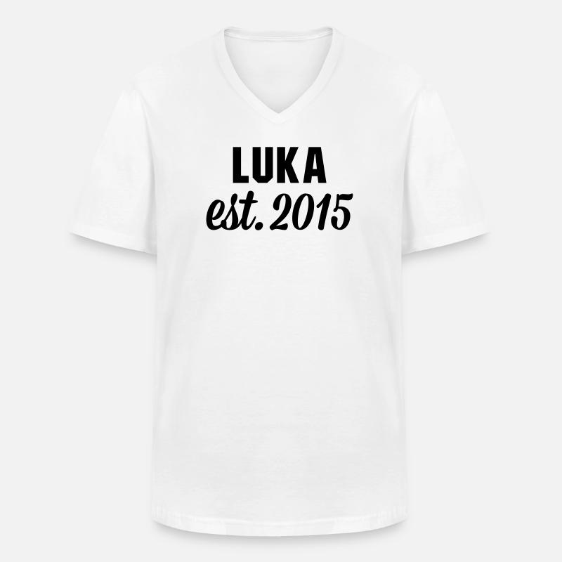Luka est 2015 - Männer-T-Shirt mit V-Ausschnitt - Weiß