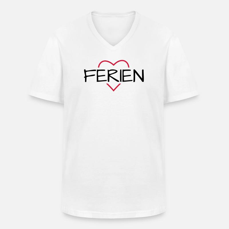 Ferien - Männer-T-Shirt mit V-Ausschnitt - Weiß