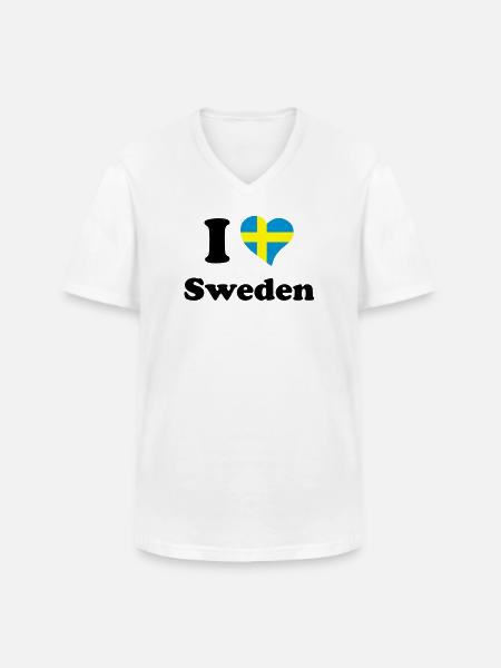 I love Sweden - Men's V-Neck T-Shirt - white