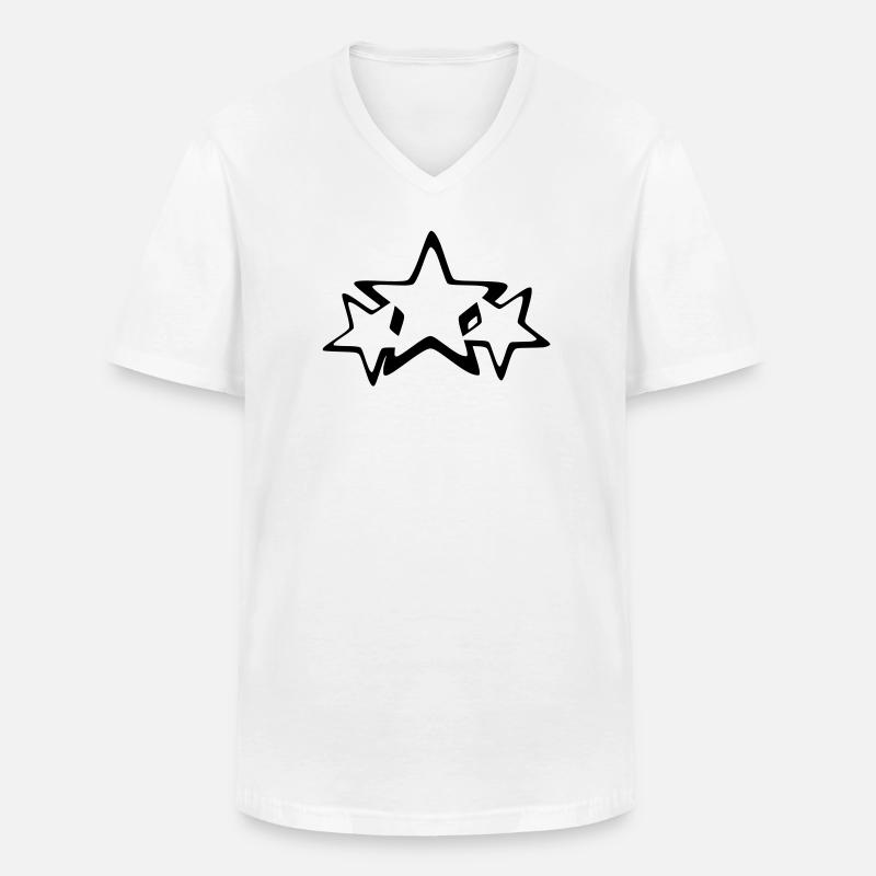 Sterne - Männer-T-Shirt mit V-Ausschnitt - Weiß