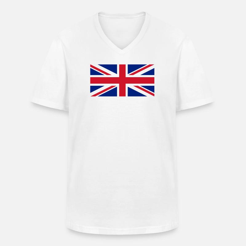 Union Jack - Men's V-Neck T-Shirt - white