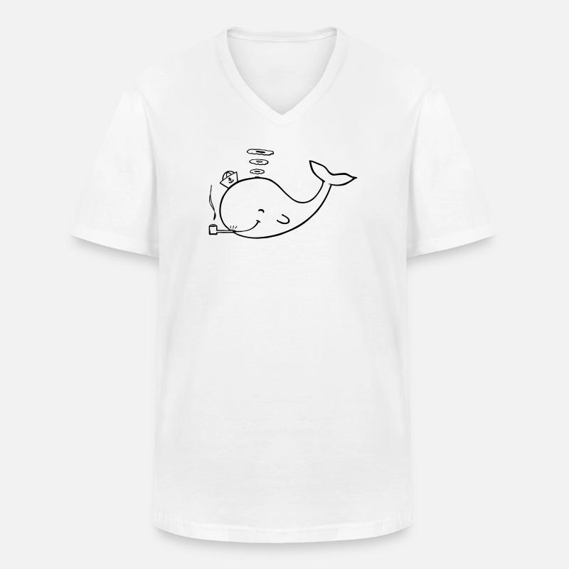 wal - Männer-T-Shirt mit V-Ausschnitt - Weiß
