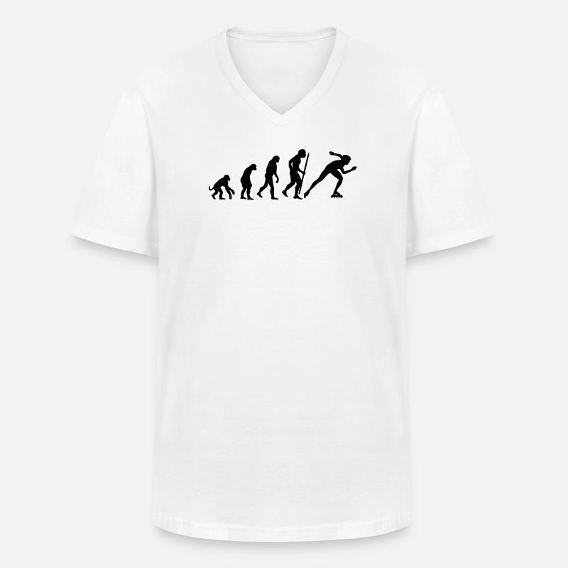 Änderungen im Einklang Eisschnelllauf - Männer-T-Shirt mit V-Ausschnitt - Weiß