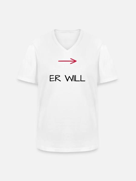 Er will Junggesellenabschied Pfeil - Männer-T-Shirt mit V-Ausschnitt - Weiß