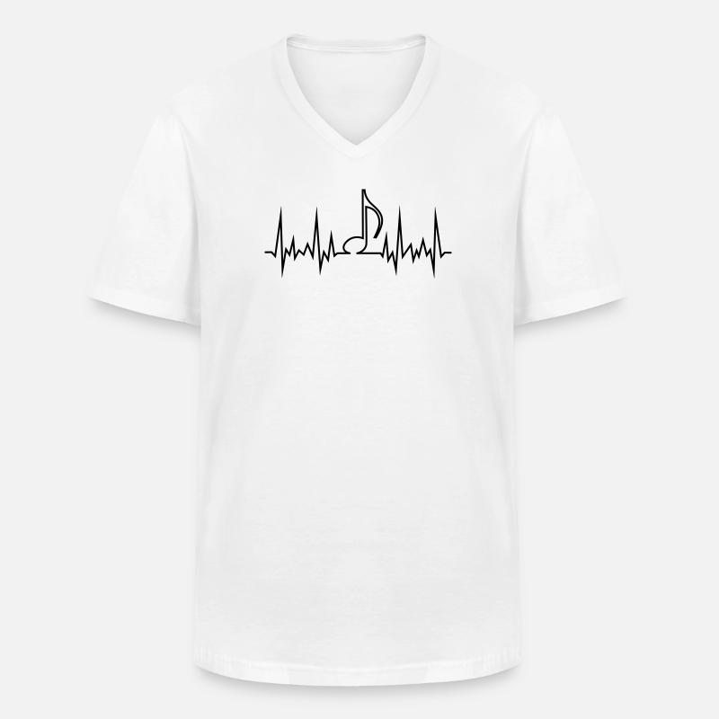 wave_note - Männer-T-Shirt mit V-Ausschnitt - Weiß