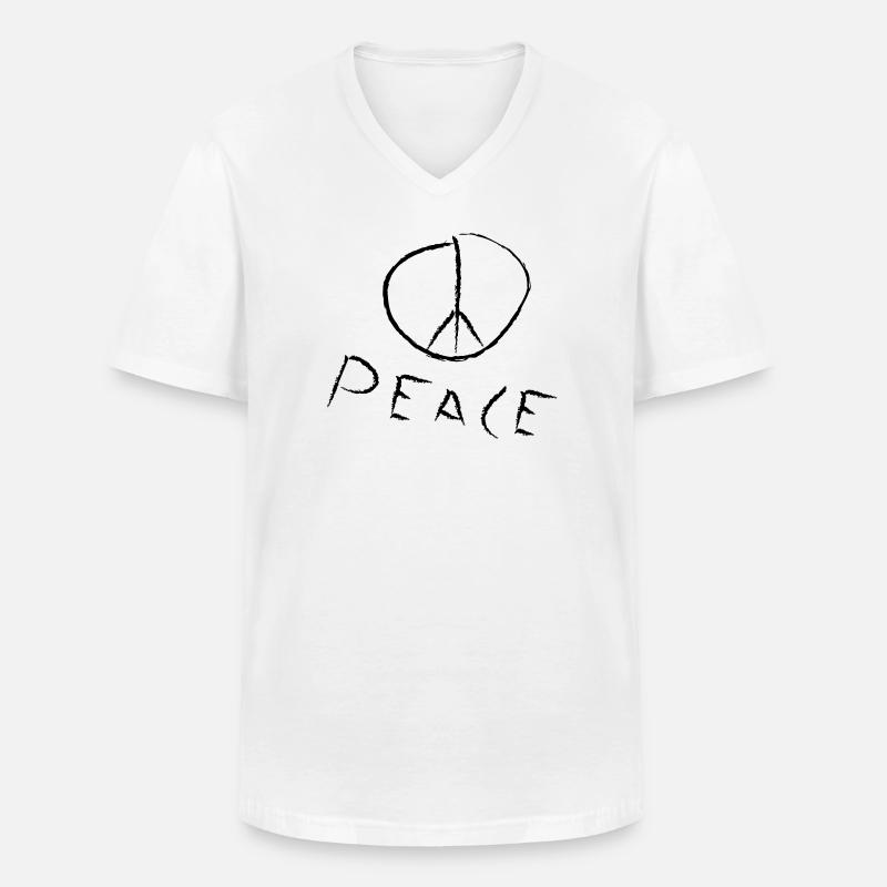 peace exit-shirt - Männer-T-Shirt mit V-Ausschnitt - Weiß