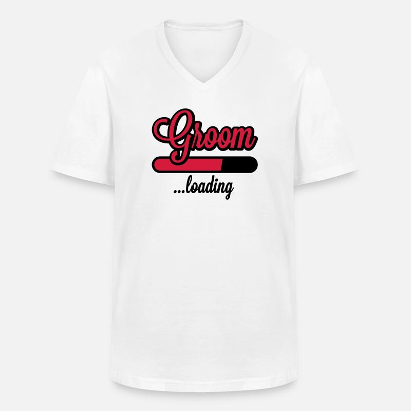 Groom loading - Männer-T-Shirt mit V-Ausschnitt - Weiß