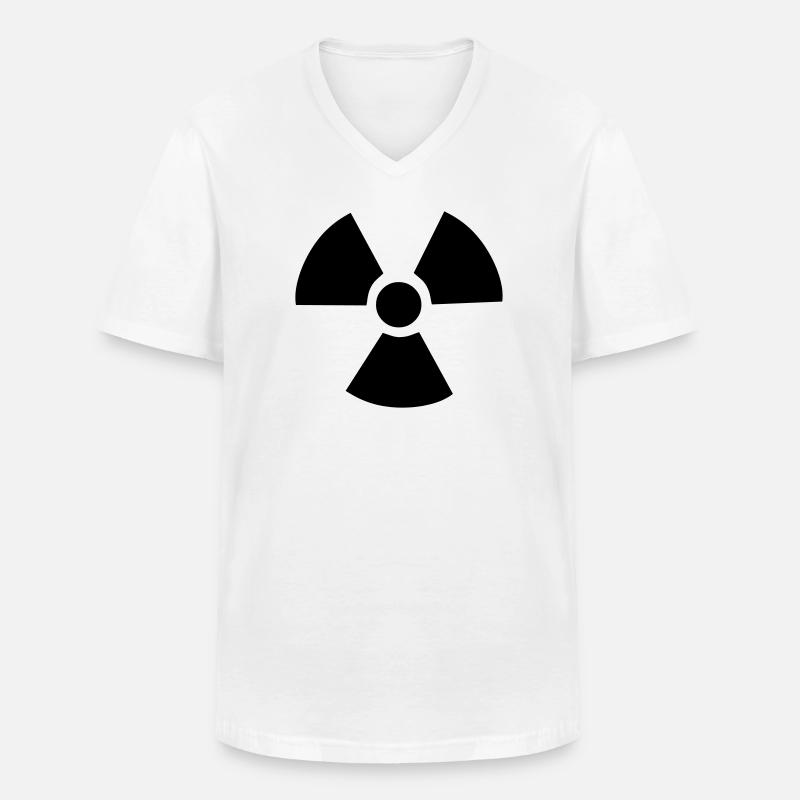 Radioactive Symbol - Men's V-Neck T-Shirt - white