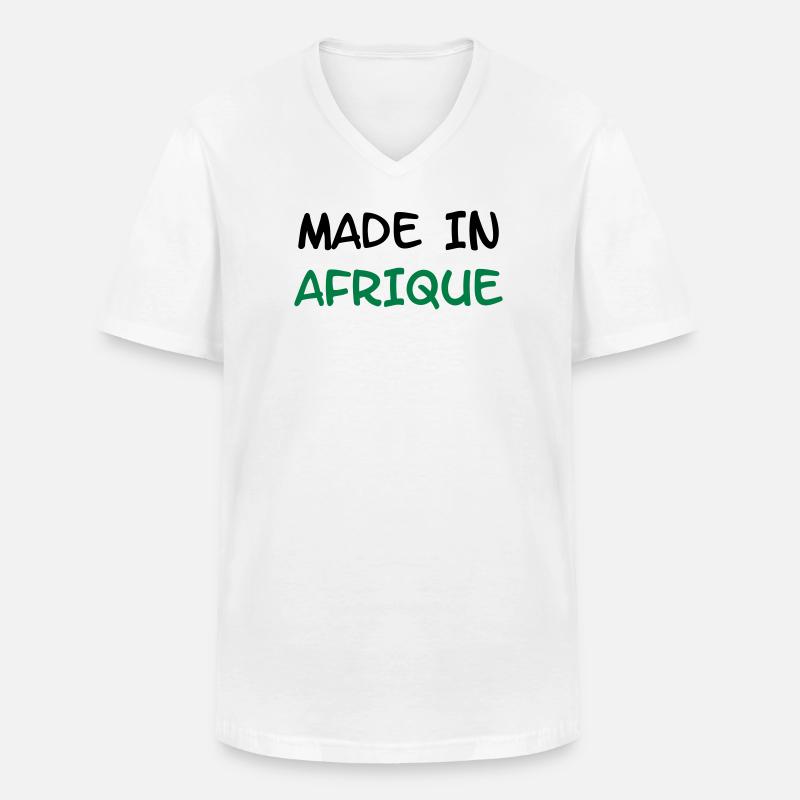 Made in AFRIKA! - Männer-T-Shirt mit V-Ausschnitt - Weiß