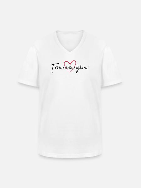 Trauzeugin Herz Junggesellinnenabschied - Männer-T-Shirt mit V-Ausschnitt - Weiß
