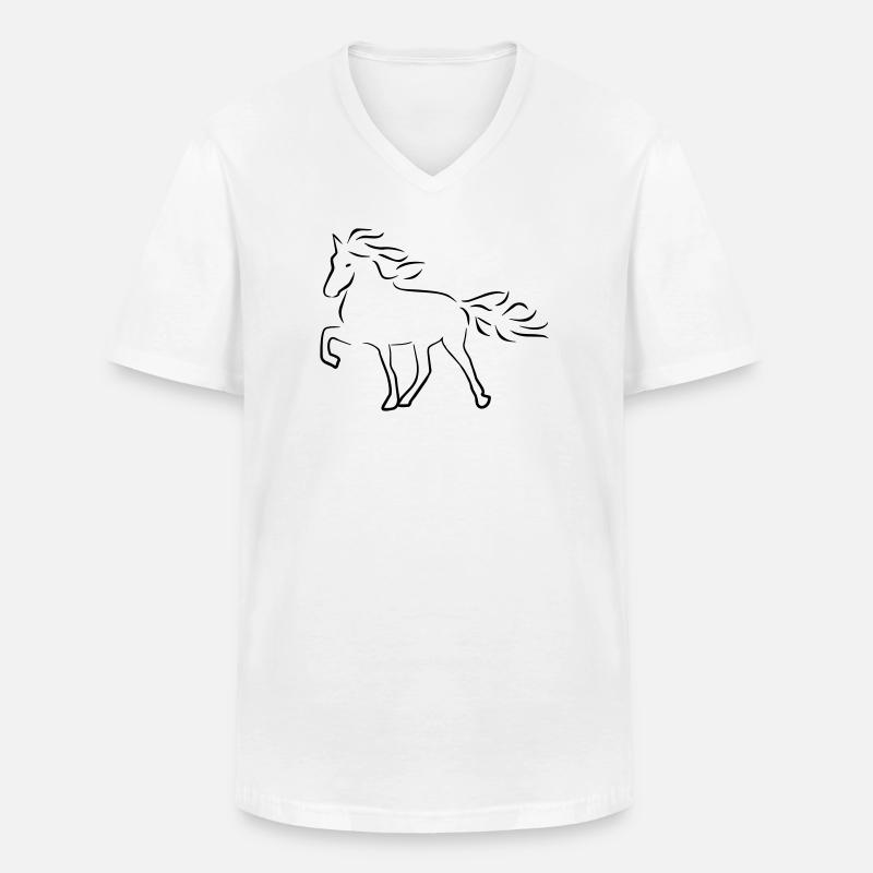 Islandpferd - Männer-T-Shirt mit V-Ausschnitt - Weiß
