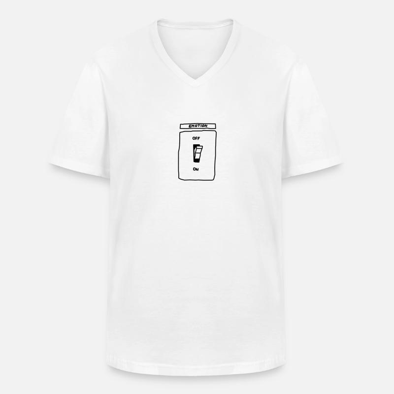 Lichtschalter Emotion An Aus - Männer-T-Shirt mit V-Ausschnitt - Weiß