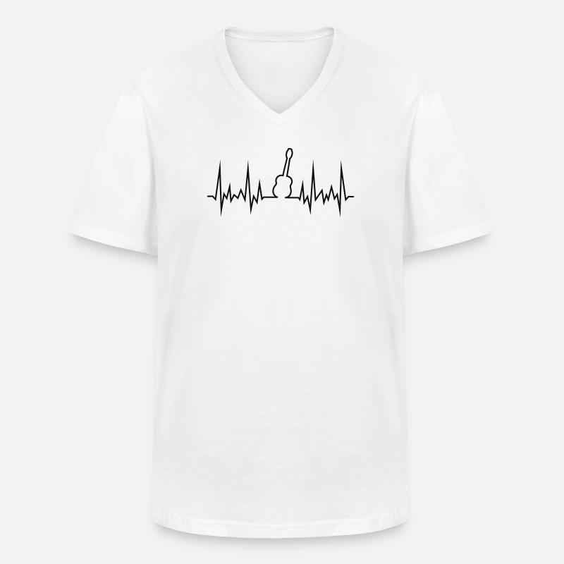 wave_akustik_gitarre - Männer-T-Shirt mit V-Ausschnitt - Weiß