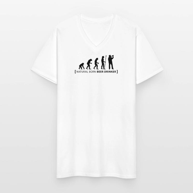 evolution_beer_drinker Männer-T-Shirt mit V-Ausschnitt
