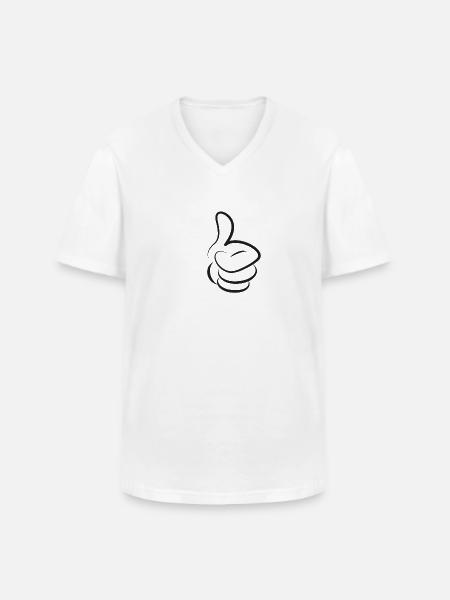 Thumbs up! - Men's V-Neck T-Shirt - white
