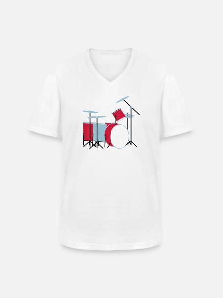 coloured_drums - Männer-T-Shirt mit V-Ausschnitt - Weiß