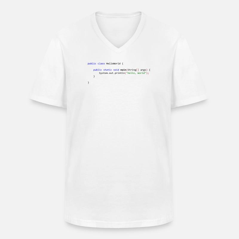 Hello World in Java - Männer-T-Shirt mit V-Ausschnitt - Weiß