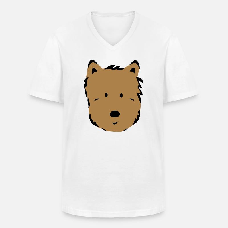 Hund - Männer-T-Shirt mit V-Ausschnitt - Weiß