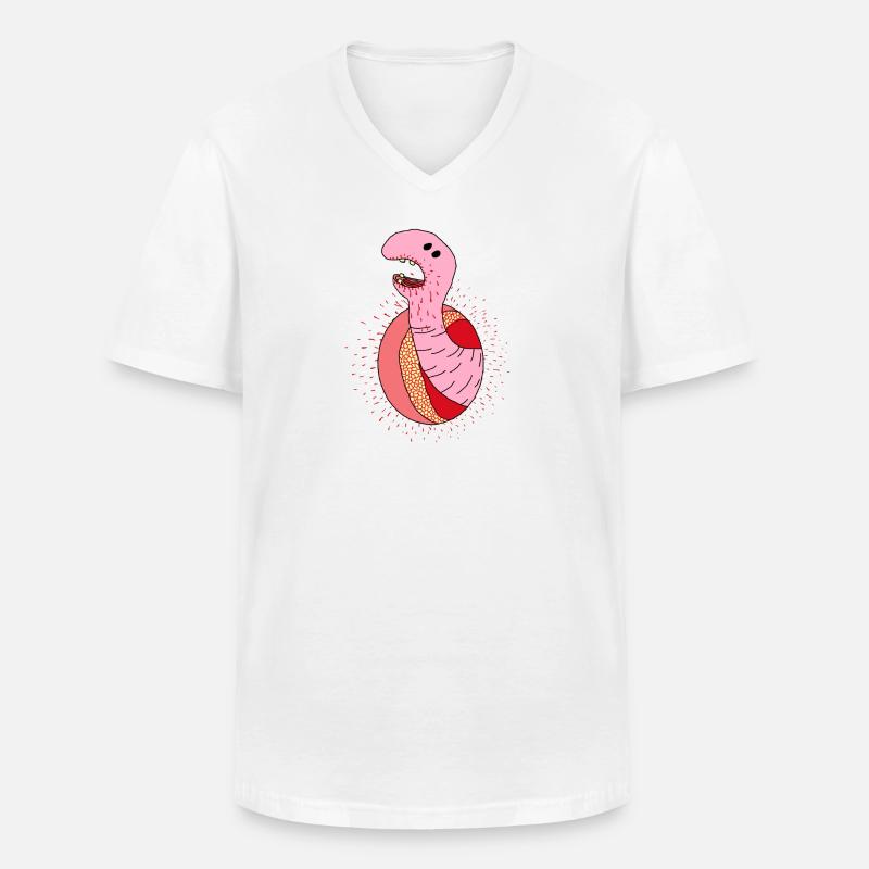 Alien Breakout - Männer-T-Shirt mit V-Ausschnitt - Weiß