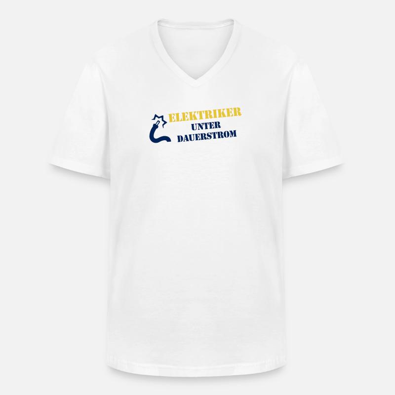 Elektriker Unter Dauerstrom - Männer-T-Shirt mit V-Ausschnitt - Weiß