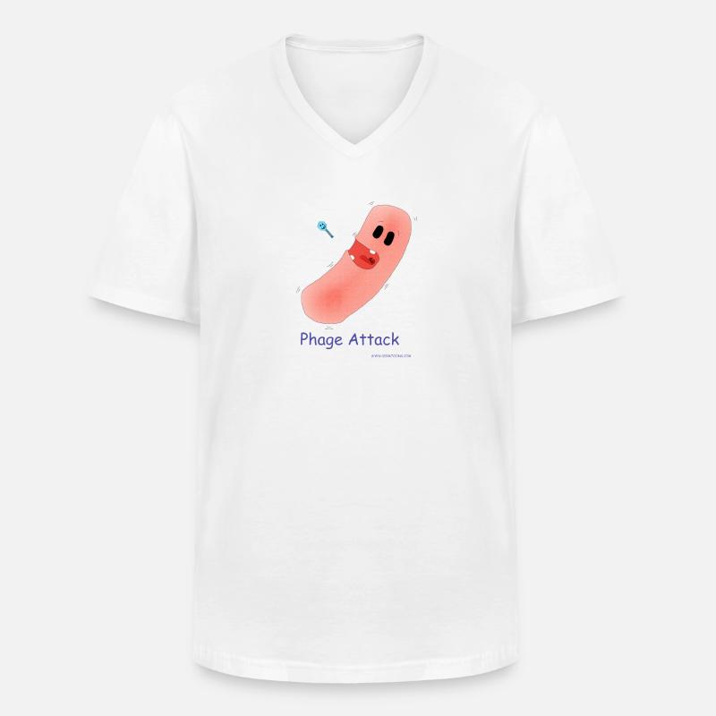 Phage Attack - Bakterium & Bakteriophage - Männer-T-Shirt mit V-Ausschnitt - Weiß