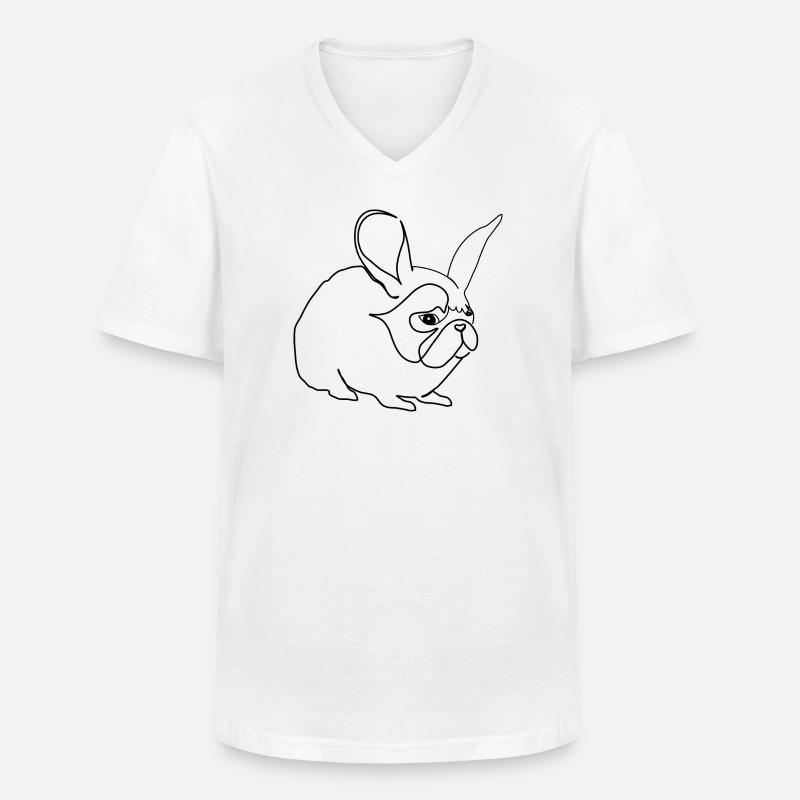 Mops Hase Pug Rabbit - Männer-T-Shirt mit V-Ausschnitt - Weiß