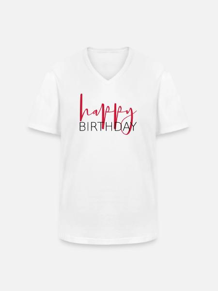 happy birthday congratulation gift idea - Men's V-Neck T-Shirt - white