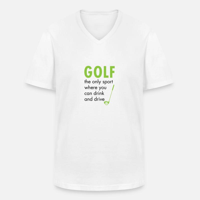 Golf golfen Golfschläger Caddy Geschenk Golfshirt - Männer-T-Shirt mit V-Ausschnitt - Weiß
