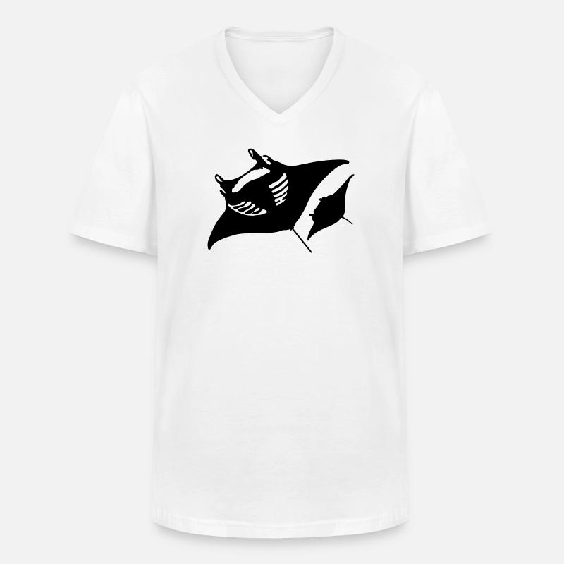 Teufelsrochen - Männer-T-Shirt mit V-Ausschnitt - Weiß