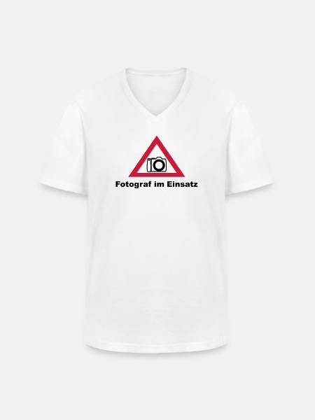 fotograf im Einsatz - Männer-T-Shirt mit V-Ausschnitt - Weiß